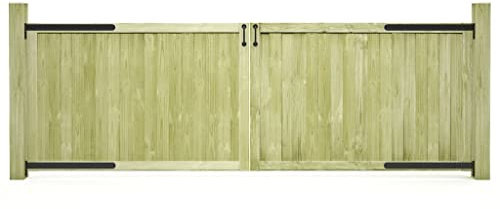 Chusui Puertas de Valla Madera 2 uds, Puertas Metalicas Exterior, Puerta Jardin, Valla De Jardin, Puerta De Jardín, de Pino impregnada 300x100 cm