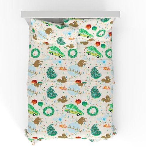 Franco National Lampoon's Weihnachts-Bettwäsche-Set, superweich, 100% Baumwolle, Flanell-Bettwäsche-Set, voll, (offizielles Lizenzprodukt)