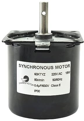 CHANCS Moteur à engrenages synchrone 60KTYZ AC 220-240V 80r/min contrôle CW/CCW 18W avec support de montage de moteurs à engrenages support de siège fixe
