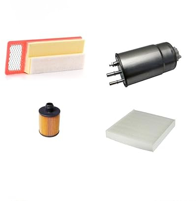 AOQ - Kit tagliando 4 FILTRI COMPATIBILE CON FIAT 500 1.3 MULTIJET DIESEL, LANCIA Ypsilon 1.3 mtj (312) EURO 5