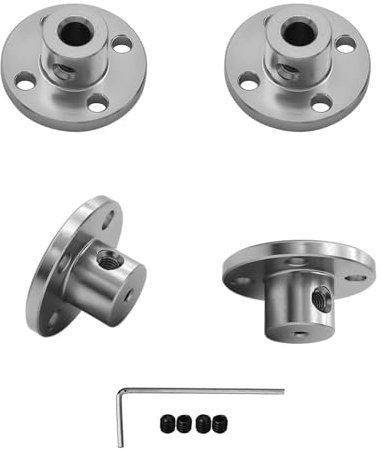 4Pcs 5mm Aluminium Alloy Flange Coupling Connector, Rigid Guide Model Coupler Accessory, Shaft Axis Fittings for DIY RC Model Motors