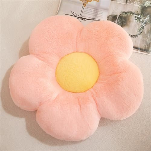Hixingo Galette de Chaise Fleur Interieur et Exterieur, Coussin de Chaise Matelassées Doux Coussin de Sol Épais Coussins de Siège Conforts pour Jardin Yoga Méditation Bureau (35cm,Rose)