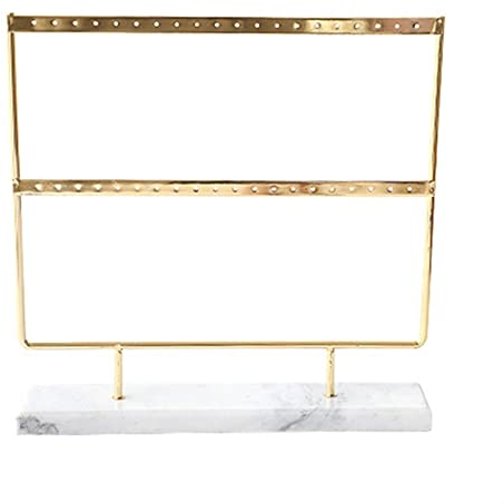 Schmuckständer 2-stöckiger Ohrring-Display-Halter, Metall, 2 Schichten, Schmuckaufbewahrung, Organizer, Marmor-Basis, Ständer, Baum, Ohrstecker-Regal, Geschenk for Frauen, Mädchen Schmuck Organizer (