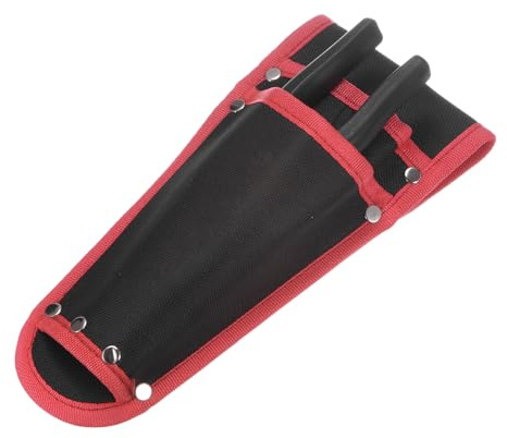 M METERXITY Gartenschere-Hülle, rutschfeste Canvas-Gartenschere-Halterung für Gürtel, Gartenschere Etui für Hand-Gartenschere/Gartenscheren/Scheren [Rot-Schwarz]