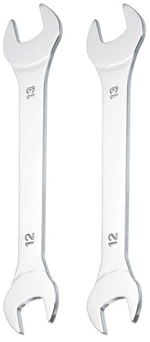sourcing map 2pcs Super Thin Open End spanners Metric, 12mm x 13mm, Slim Chrome-Vanadium Steel Wrench Tool for Tight Spaces Repair