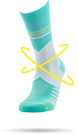 ROLLO SOCKS Run 2.0 - Mintflow, Laufsocken mit gezielter Kompression, Running, Sprunggelenk stützend, Bandage Fußgelenk, Sportsocken, Größe L (44-46)