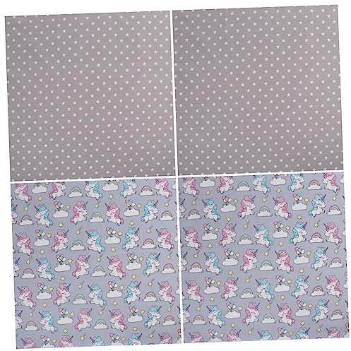 Tofficu Bedruckter Baumwollstoff 4 Stück 50x50 cm für Bastelarbeiten