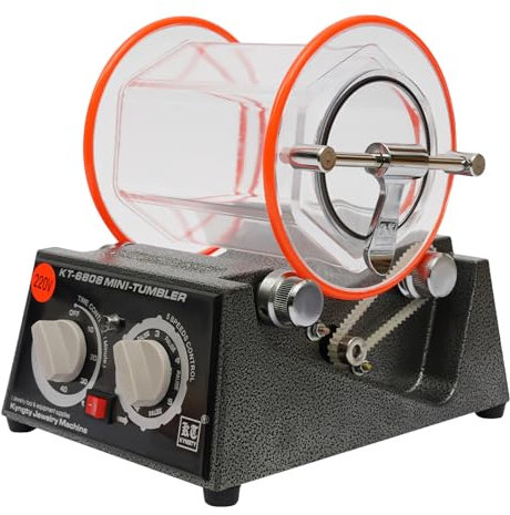 Rotary Tumbler Poliertrommel, 220V 3Kg Poliertrommel Kugelmühle mit Timer und 5 Geschwindigkeit, Kugelmühle Rotationspolierer Poliermaschine für Schmuck Hardware Polieren