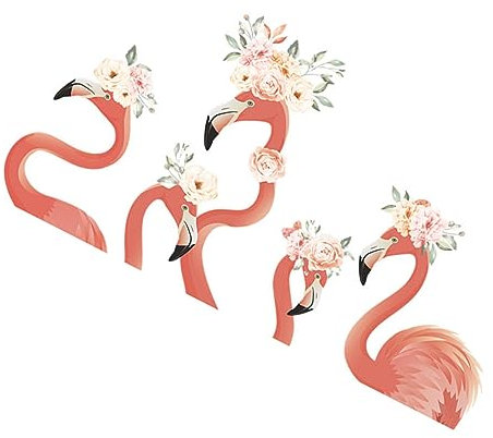 Gadpiparty 2 Ensembles Autocollant mural autocollants d'été Décalcomanie murale pour d'enfant autocollant cuisine adhésif mural etiquette autocollante sticker mural flamant rose PVC