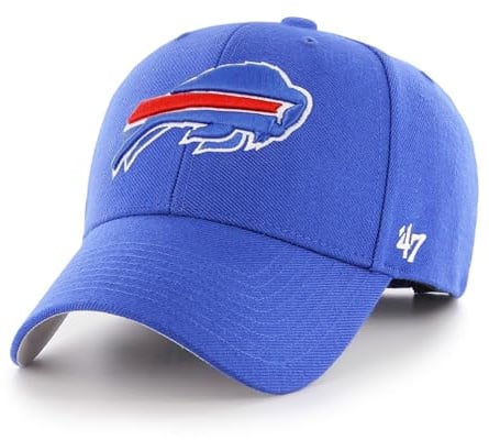 '47 NFL Buffalo Bills MVP Unisex-Baseballkappe, Verstellbarer Klettverschluss, Einheitsgröße, Team Logo, Farbe Sonic Blau