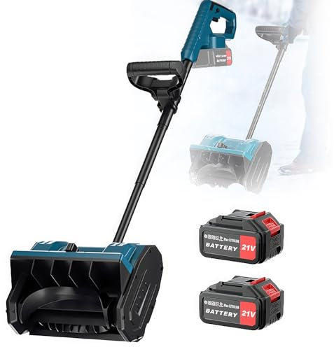 Spazzaneve Senza Fili, Spazzaneve Elettrico da 650 W, Spazzaneve Pieghevole 33.000 Giri/min, Larghezza di Sgombero 30CM, Distanza di Lancio 8 M e Interruttore di Sicurezza, Pala da Neve 2 Batteries
