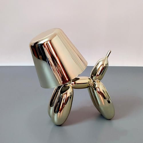 AoLa LED Akku Tischlampe Deko Ballon Hund Tischleuchte mit Touch Steuerung Dimmbar Nachttischlampe USB Kabellose Kreative Cartoon Haustier Hund Kinderlampe Innen Außen Tragbar Nachtlicht,Gold