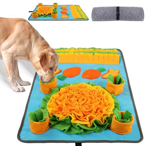 ETACCU Hund SchnüFfelteppich 80×48cm, Waschbar Trainingsmatte Futtermatte SchnüFfelteppich FüR Hunde Riechen Trainieren Trainingsmatte Gegen Langeweile Und Anregung für kleine und mittlere Hunde