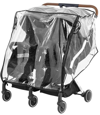 Universal Regenschutz für Doppel-Kinderwagen, Wind- und Sonnenschutz, Größenabdeckung für Schutz vor Staub und Schnee