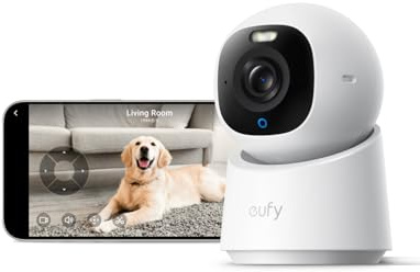eufy Security Indoor Cam E30 4K UHD Indoor Security Camera, Latest Generation, Dog/Baby/Pet Camera, Colour Night Vision, Human/Pet Auto Tracking, 360° Surveillance, Works with Homekit (Renewed)