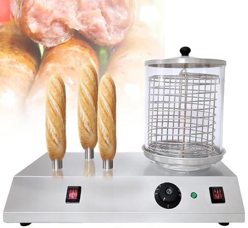 ZJHESXV Commercial Hot Dog & Bun Warmer Machine, 458W Electric Stainless Steel Toaster for Grocery Store, Retail Store - Sausage Bread Warming Appliance