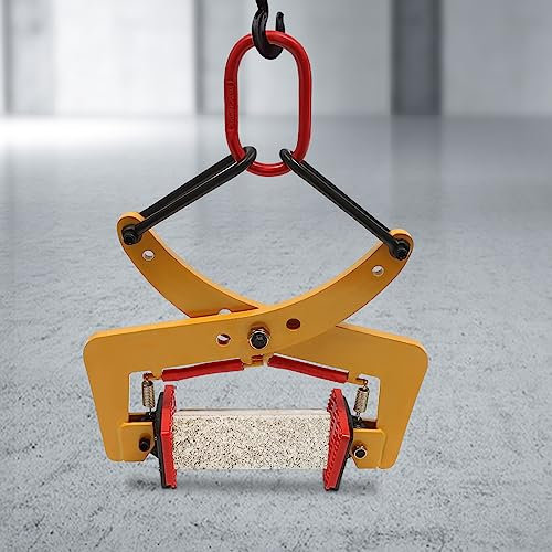 Bordsteinzange Versetzzange Randsteinheber Steinheber Bordsteinrampe Steinträger Hebezange Steinzange Heber Bordsteinträger Steingreifer Verstellbare Öffnung 8-30cm 280kg Gelb