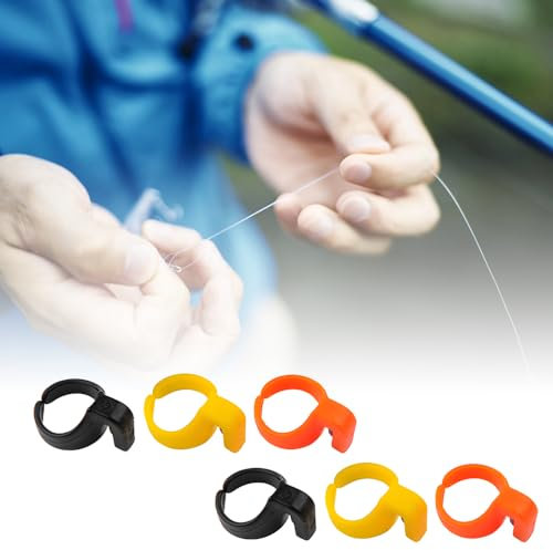 12 Stück Fingerringe Schneider, Kunststoff-Gebrauchs Ringe Messer für Finger mit SK5 Stahl Klinge Tragbare Finger Messer Ringe Zum Schneiden von Garn, Angelschnur, Weben,