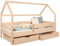 Ehrenkind® Hausbett Buche Nova | Hochwertiges Buchenholz | Kinderbett mit Rausfallschutz | höhenverstellbar Massivholz inkl. Lattenrost | Kinder Bett | Hausbett 200x90 | Natur mit Doppelschublade