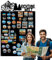 Anwicar Magnettafel - Magnetische Pinnwand mit Camper-Motiv - ideal für Magnete und Notizen - magnetisches Whiteboard - beschreibbare Tafel - inkl. Montageset - 50x80 cm - Schwarz