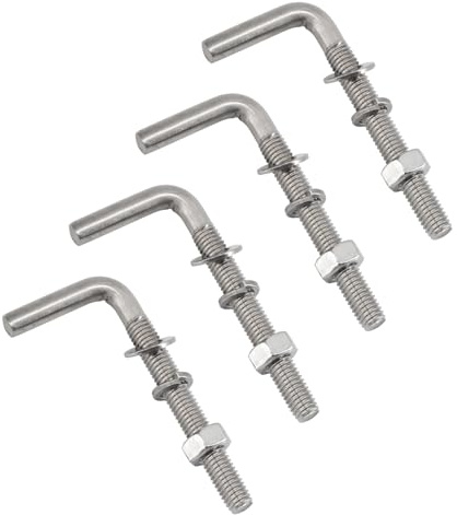 Kit di 20 bulloni filettati a forma di L, M6 x 50 mm, in acciaio inox 304, viti quadrate e ganci per appendere