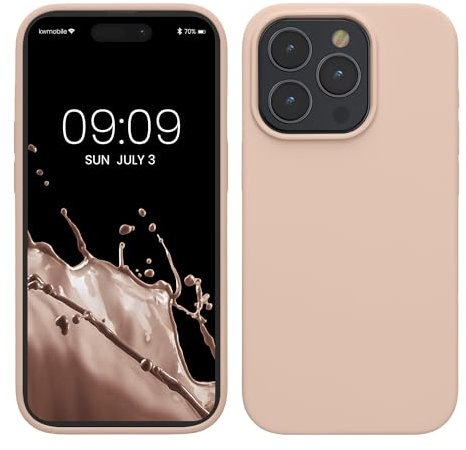 kwmobile Handyhülle für iPhone 15 Pro Max Hülle, für iPhone 15 Pro Max Case - Hülle Silikon - kabelloses Laden - Coconut Swirl