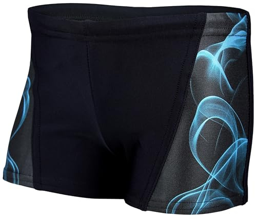 Aquarti Badehose Jungen Schwimmhose mit Kontrast-Einsätzen – Bequeme Badehosen für Jungen, Farbe: 16201 Schwarz/Blau, Größe: 164