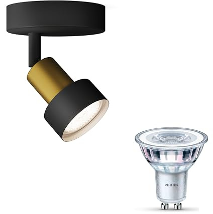 Philips Conduit Aufbaustrahler (Schwarz/Gold) - 1-Flammig - SceneSwitch | Deckenstrahler - GU10 - Warmweiß - Einfach dimmbar mit Ihrem klassischen Schalter