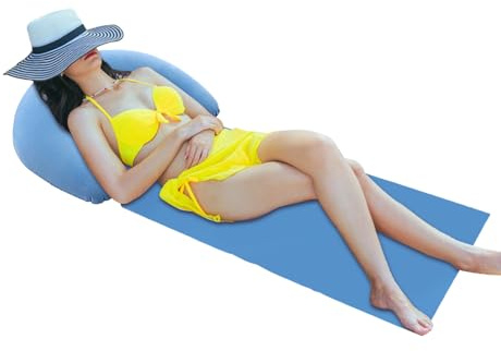 Strandmatte mit aufblasbarem Kissen, Outdoor-Sonnenliege, tragbare Isomatte, sanddichte Unterlage, Strandkorb für Outdoor-Rucksackreisen, Camping, Wandern, 160 x 70 cm