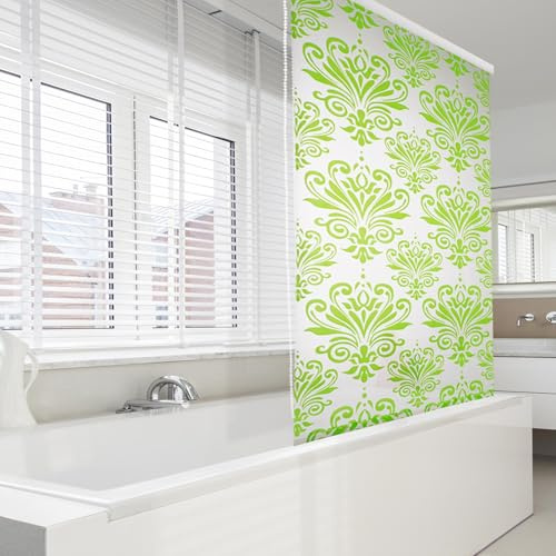Duschrollo - Duschvorhang mit Seitenzug - stufenlos verstellbar - wasserdicht & schnelltrocknend - inkl. Befestigungsmaterial - Verschiedene Designs erhältlich (Damask, 240 x 100 cm)