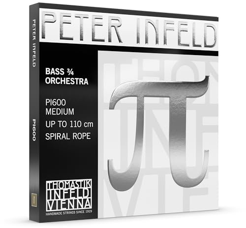 Thomastik-Infeld PETER INFELD® PI600 Kontrabass Saitensatz – G/D/A/E (PI61–PI64), Spiralkern, mittlere Spannung, Orchesterstimmung, für Mensur 103–110 cm