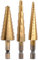 HOHXEN Inch Step Bit Sets[3 Pcs, 3/16 -1/2, 1/4-3/4, 1/8-1/2], 1/4 Hex Shank Titanium Coated High-Speed Steel 4241 Multi-Size Step Drill Bit Set for Woodworking Quick and Easy Hole Drilling