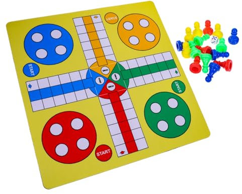 HANABASS Ludo Chess Flying Chess Folding Mat Portable Toys for Party Travel Desk