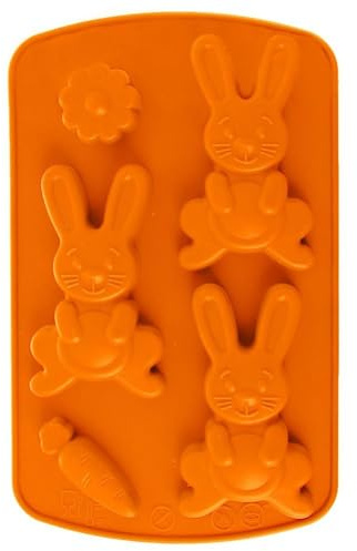 Orange Hasen-Silikonform für Kekse und Pralinen