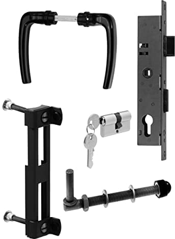 Alberts 653842 Zubehör-Set für Wellengitter-Tore | für Tore bis 1500 mm Höhe | zinkphosphatiert, anthrazit-metallic kunststoffbeschichtet