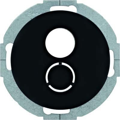 Tapa conector mini con bastidor, R.CLASSIC, negro, brillo