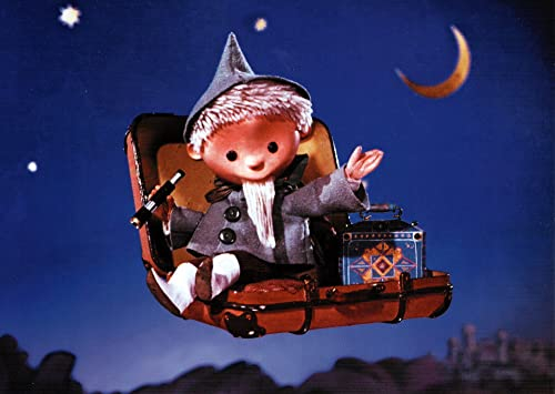 modern times Postkarte SANDMÄNNCHEN - Motiv: SM IN DER LUFT IM FLIEGENDEN KOFFER, Anlass: Kindermotive, Künstler/Verlag: KARTENKOMBINAT © MDR, RBB, TELEPOOL GMBH, Größe: A6