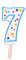 PME Blue Number 7 Candle, 4 x 1 x 6.3 cm