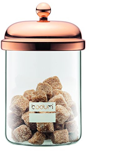 Bodum Classic Vorratsglas mit Metalldeckel 0, 5 L, Glas, Pink, cm, 10 x 10 x 16.5 cm, 1 Einheiten