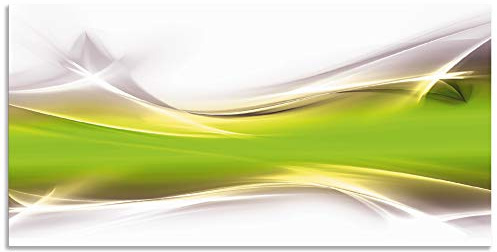 ARTland Wanddeko Wandbild Alu Verbundplatte für Innen & Outdoor Bild100x50 cm Abstrakte Motive Gegenstandslos Digitale Kunst Grün Kreatives Element Grün T9HZ