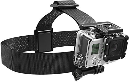Action camera head mount strap, action cam Extendable head strap adapter for sport & outdoor compatible with GoPro Hero 11 10 9 8 7, Max, Fusion, Hero (2018) 6, 5, 4, session, DJI, Osmo, insta360