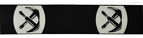 Eiko Hosenträger mit Zunftzeichen, 36 mm breit, Leder-Rückenteil (140 cm, Dachdecker)