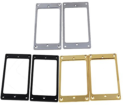 yibuy Gitarre Metall flach Humbucker Pickup Rahmen Befestigungsringen Set von 6