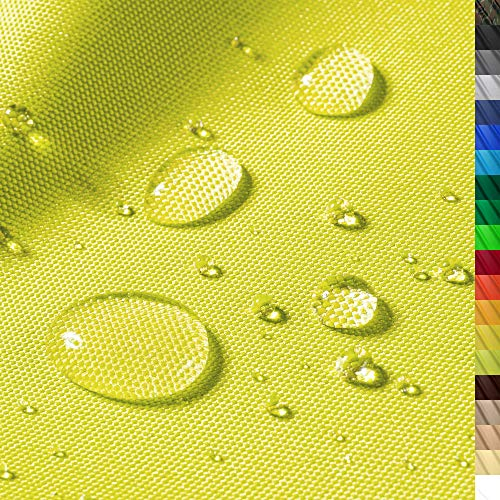 1buy3 MONACO Tejido de poliéster impermeable | 200cm x 160cm | Columna de agua 12.000 mm Color 06 | Amarillo limón | Tejido de poliéster 160cm de ancho por metro impermeable EXTERIOR