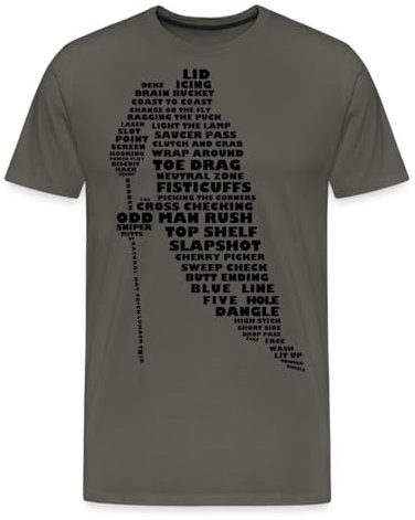 Spreadshirt Eishockey Terminologie Ice Hockey Begriffe Männer Premium T-Shirt, L, Asphalt