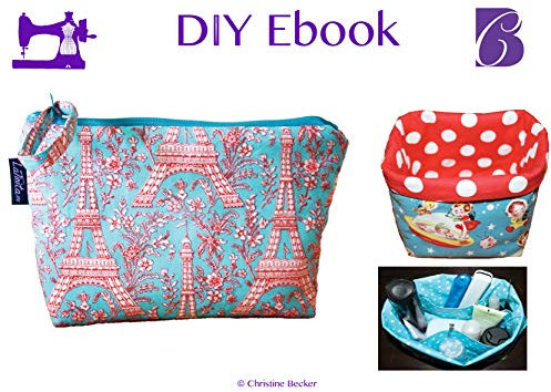Nähanleitung Kosmetiktasche, Kulturbeutel & Utensilo: Die 3 Nähprojekte werden Schritt für Schritt, mit vielen Bildern auf 15 Seiten erklärt.