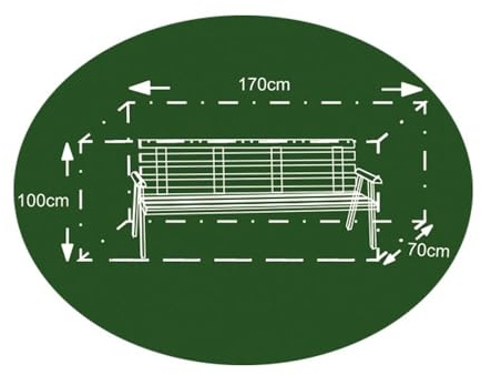 BURI Schutzhülle Gartenbank 3 Sitzer 170x70x100 cm Anthrazit Wetterfest UV | BURI, wetterfest, Möbelabdeckung, UV-beständig, Regenschutz, Witterungsschutz, reißfest, Gartenmöbel, langlebig