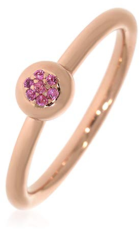 XEN Ring mit 7 Rhodolithe ca. 0,04 ct. rosèvergoldet 56 (17.8)