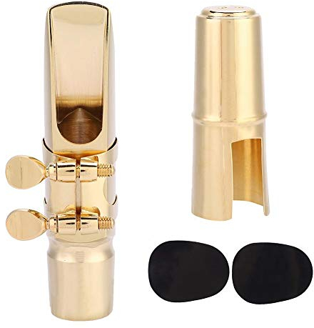 Mundstück Messing Saxophon 7C, Eb Altsaxophon 7C mit Kappenpads Musikinstrumente Zubehör