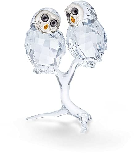 Swarovski Eulenpaar, Kristall, Mehrfarbig, 7,5cm